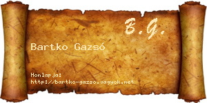 Bartko Gazsó névjegykártya